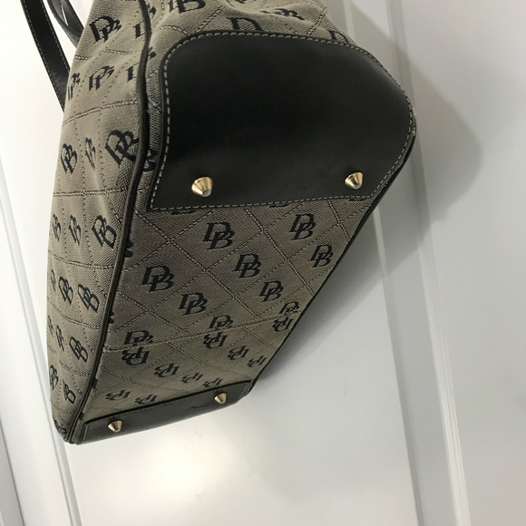 Dooney & Bourke Black and Gray Handbag with Pink Interior Tote - Picture 3 of 8